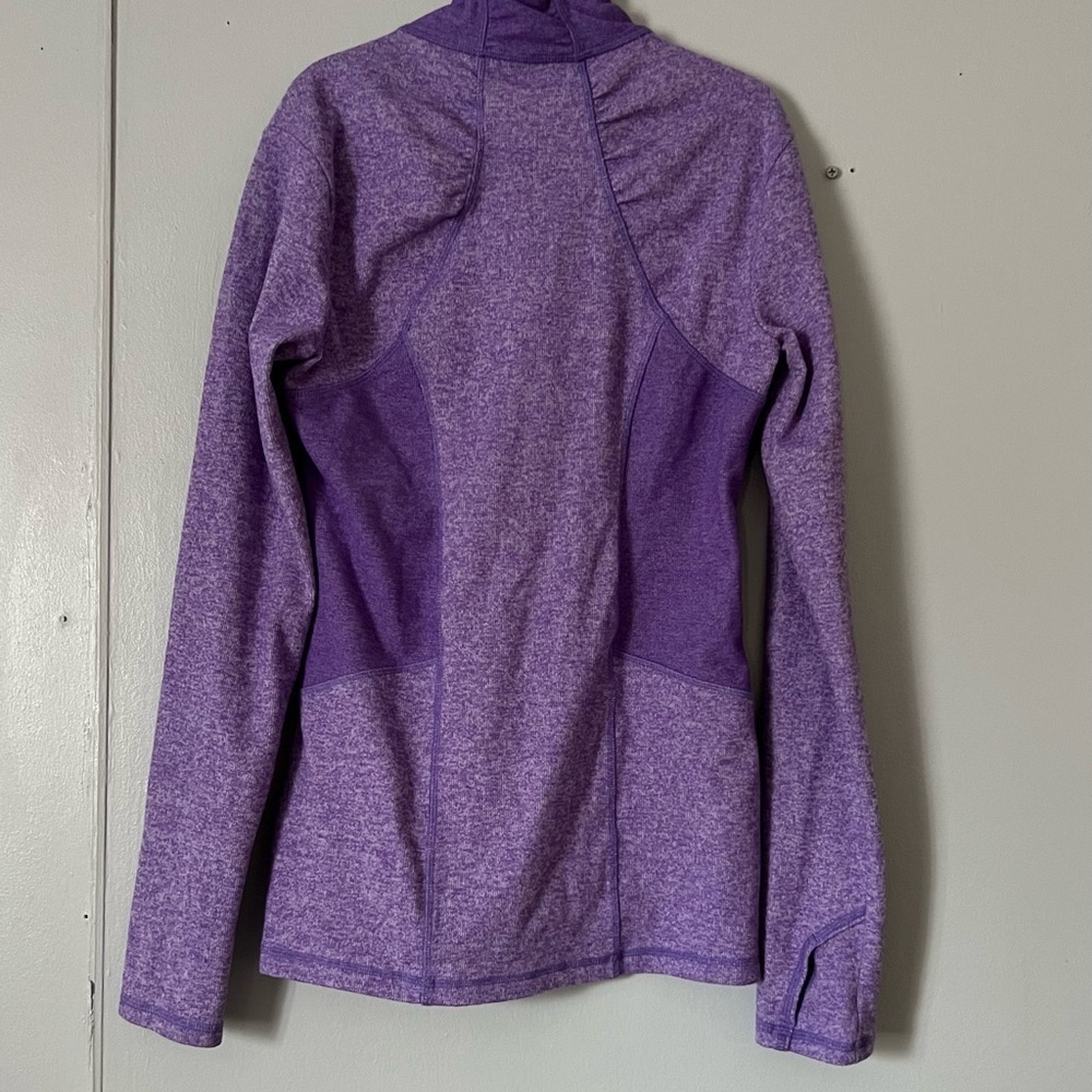 Athleta Heathered Purple Zip-Up Jacket - Picture 3 of 6